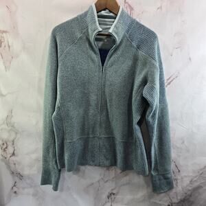 Mountain Hardwear Jacket Womens Large Blue Wool Zip Mock Lightweight